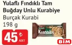 ETİ BURÇAK KURABİ YULAFLI FINDIKLI TAM BUĞDAY UNLU KURABİYE 198 G